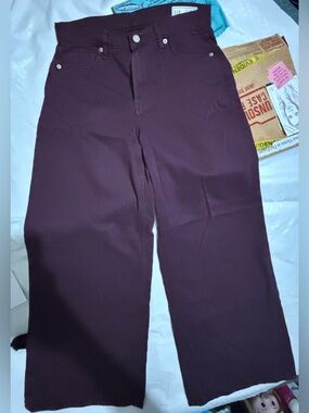 GAP Woman’s Baggy Mid Rise Jeans in Plum size 27/4r With a 29.5 Inseam